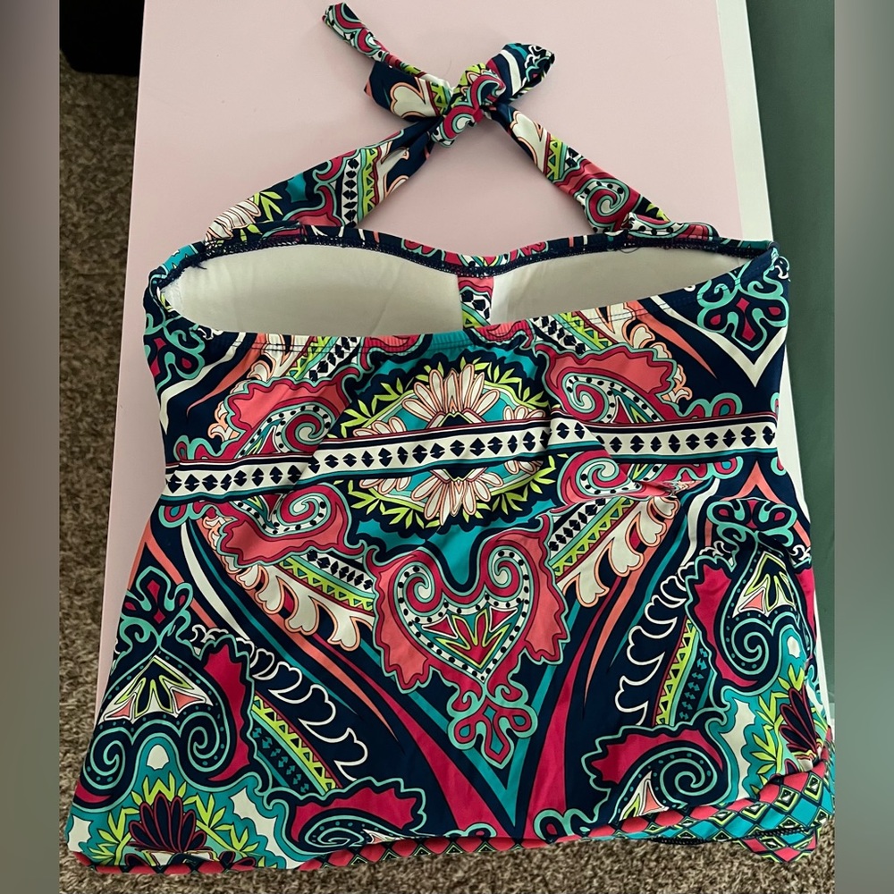 Multicolored Patterned Halter Top Style Bikini Wi… - image 2